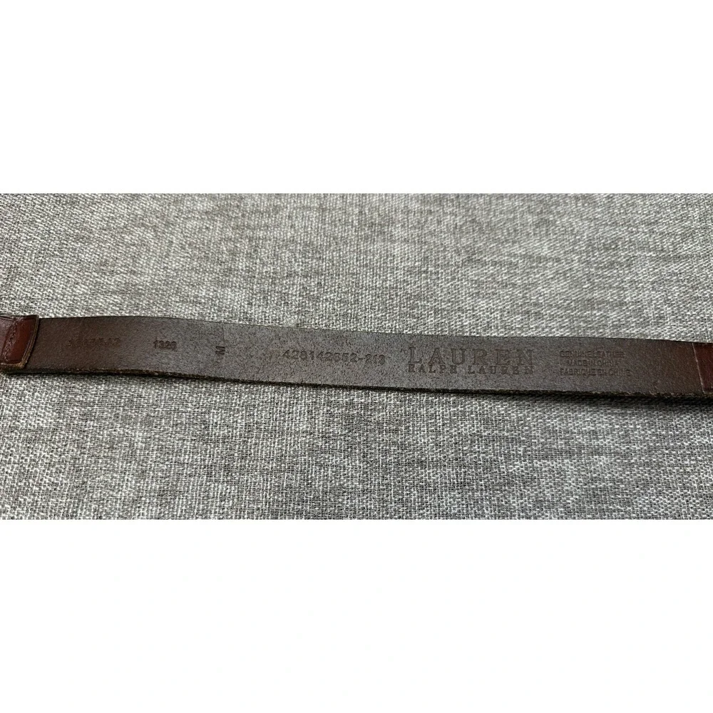 Women's Ralph Lauren Brown Leather Belt Unique Odd Size Medium Adjustable